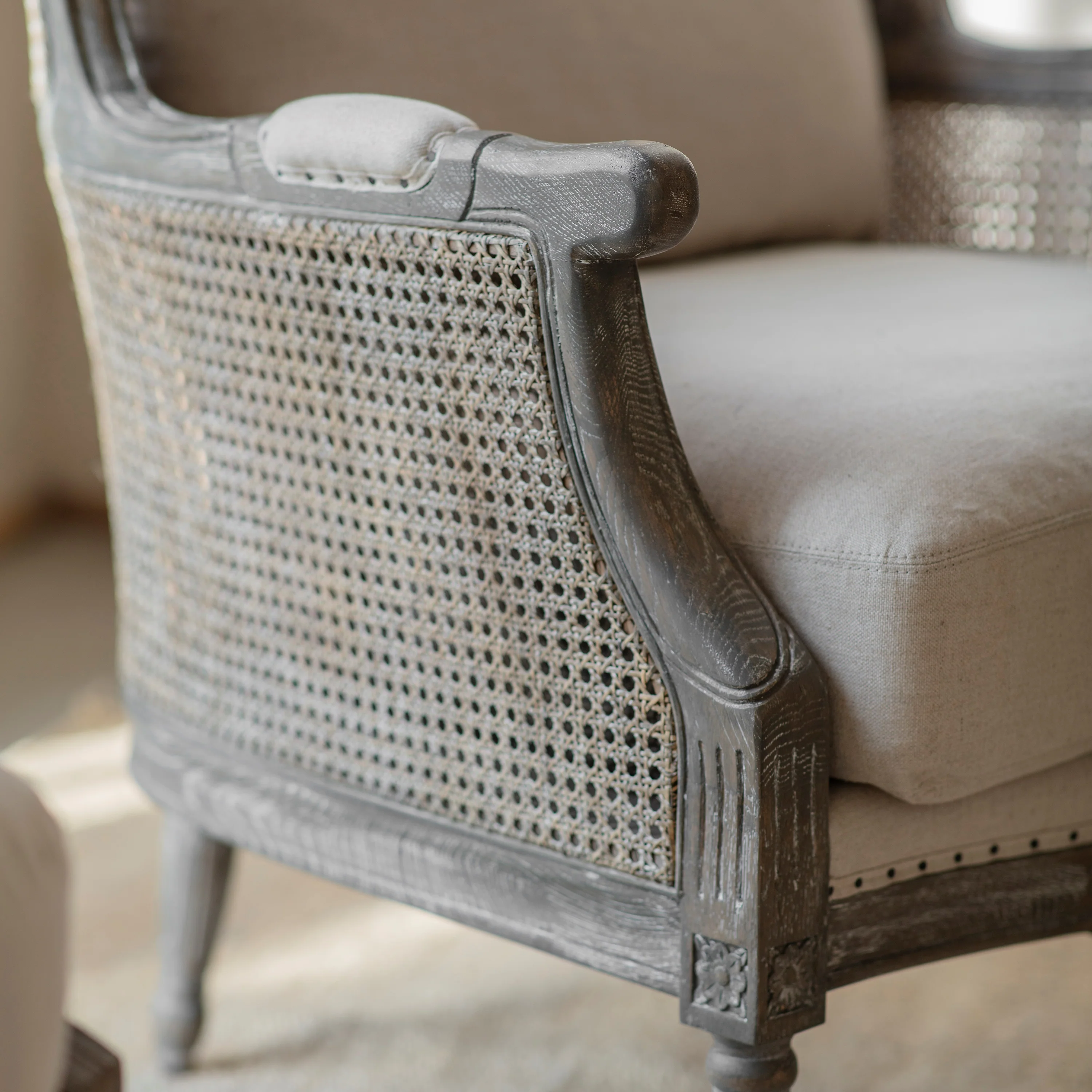 Barton Wingback Bergere Armchair - Image 5